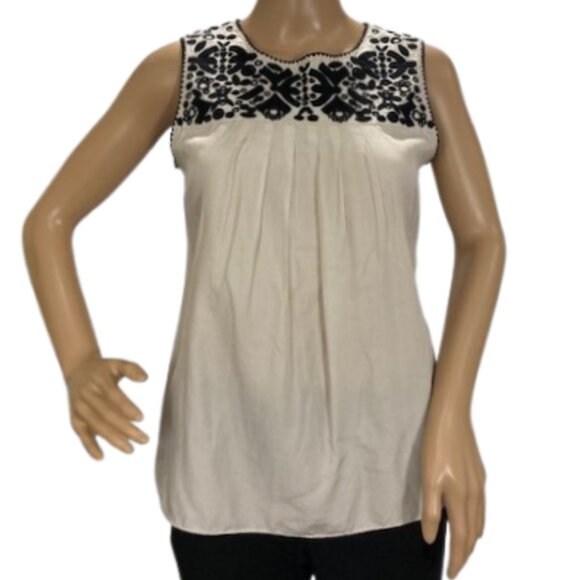 Banana Republic Silk Embroidered Top - Picture 1 of 6